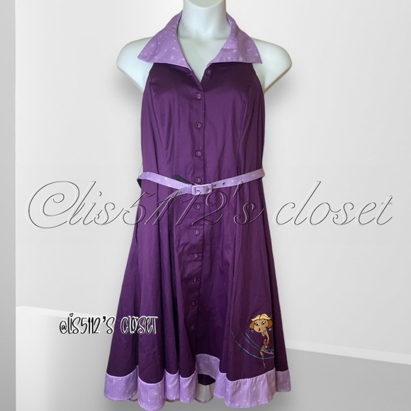 Unique Vintage The Jetsons Jane Purple 60's Retro Halter Pinup Swing Dress 1X 16 - Picture 5 of 16